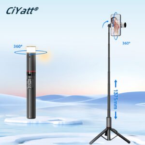 54.13”Hidden Design Rotatable Fill Light Selfie Stick Tripod