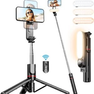43.7"Selfie Stick Tripod,Removable fill light